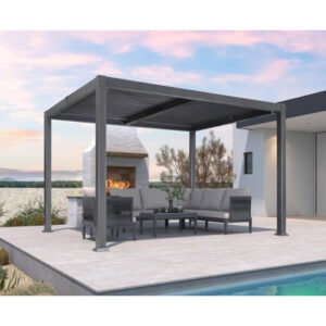 12 Ft. W x 10 Ft. D Aluminum Louvered Pergola